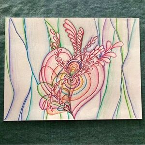 *ORIGINAL* Colorful Abstract Heart Art Print
